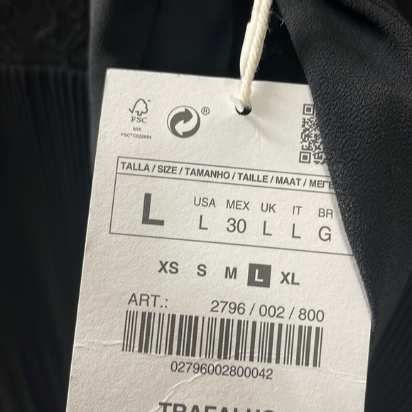 Zara NEW with Tags Black pleated Lace top - Picture 7 of 9